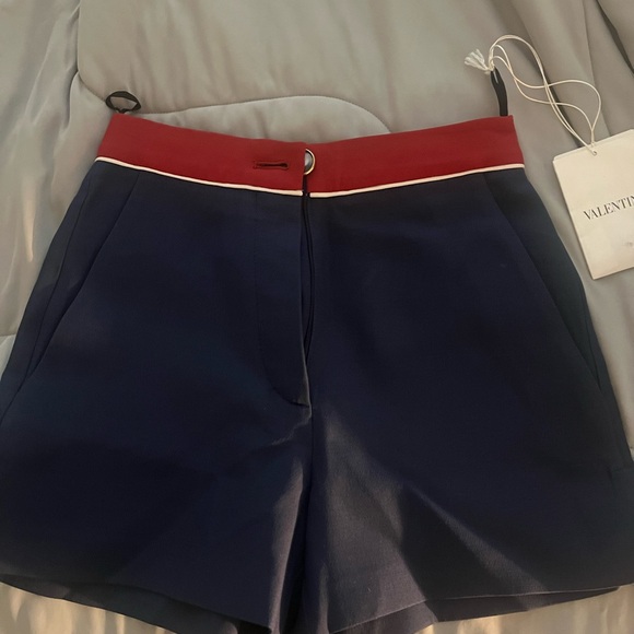 Valentino Garavani Blue and Red Bermuda Shorts